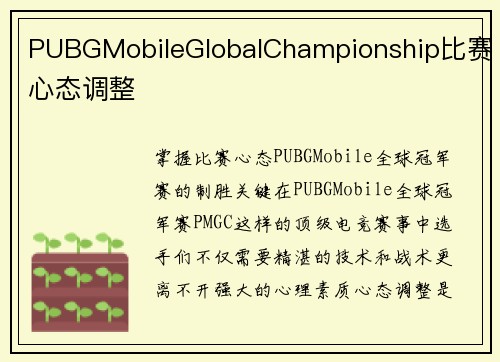 PUBGMobileGlobalChampionship比赛心态调整